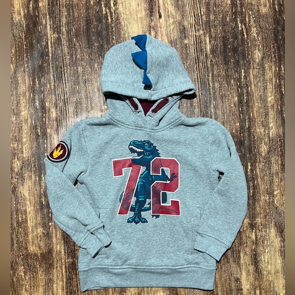 Gray Dinosaur Hoodie for Kids 365 Kids size 5 - Picture 1 of 2